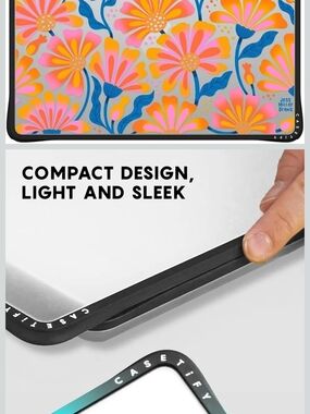 Casetify Floral Tablet Sleeve in Neon Pink, Orange & Blue